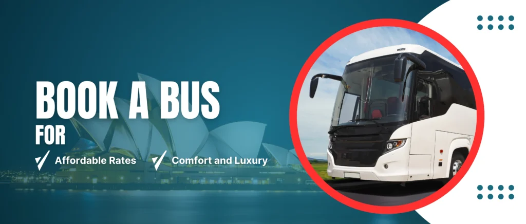 a banner with book a bus with foxbus 