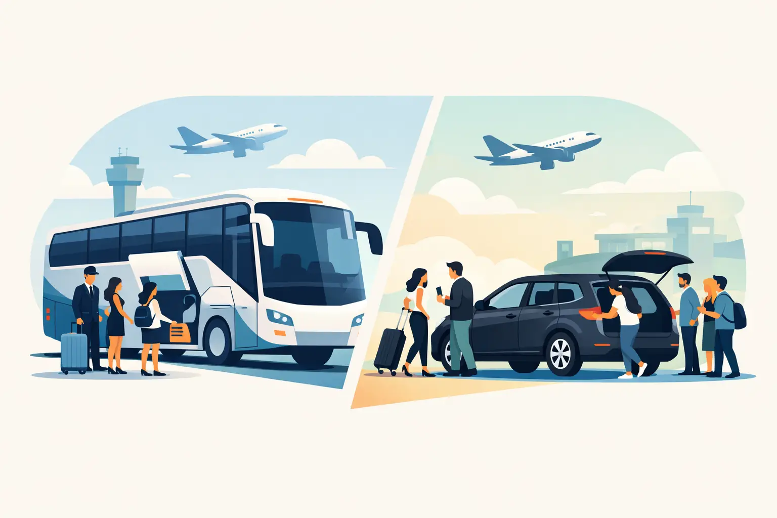 Airport Coach vs Rideshare for Group Travel