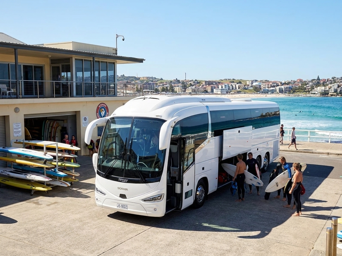 Surf Club Event Bus Hire Sydney 2026 | Fox Bus